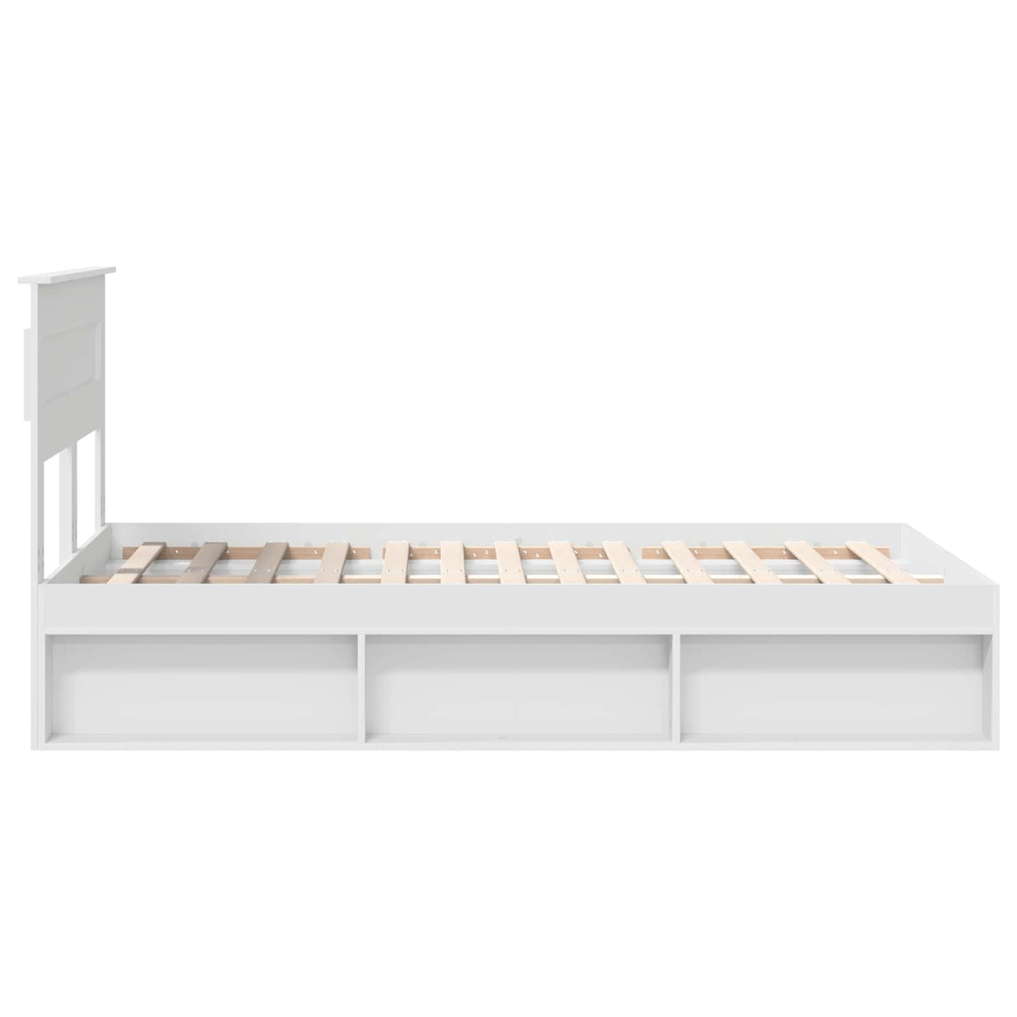 Bed Frame with Headboard White 120 x 190 cm Solid Pine Wood