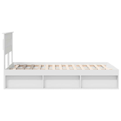 Bed Frame with Headboard White 120 x 190 cm Solid Pine Wood