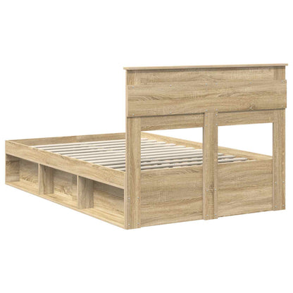 Bed Frame with Headboard Sonoma 120 x 190 cm Solid Pine Wood