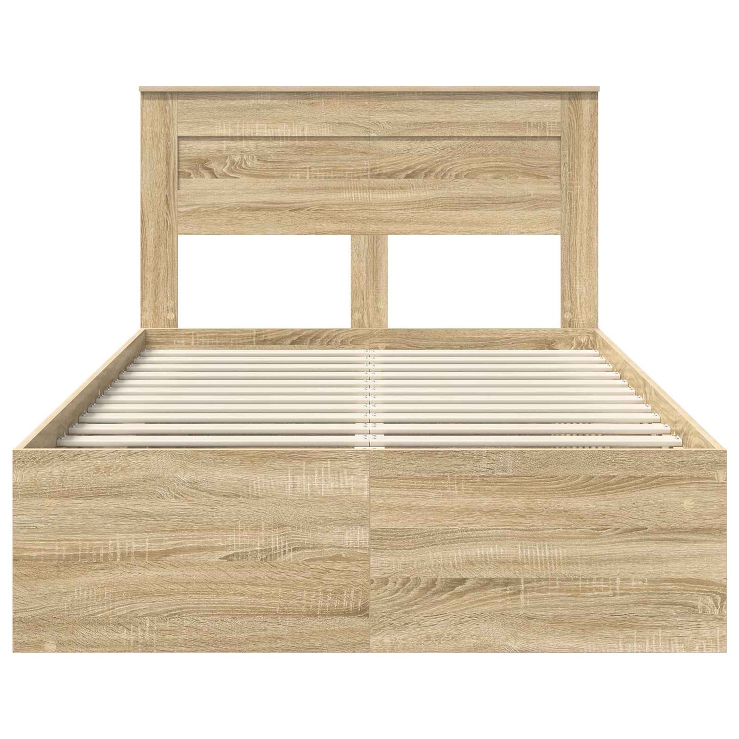 Bed Frame with Headboard Sonoma 120 x 190 cm Solid Pine Wood