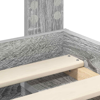 Bed Frame with Storage Grey Sonoma 120 x 190 cm Solid Pine Wood