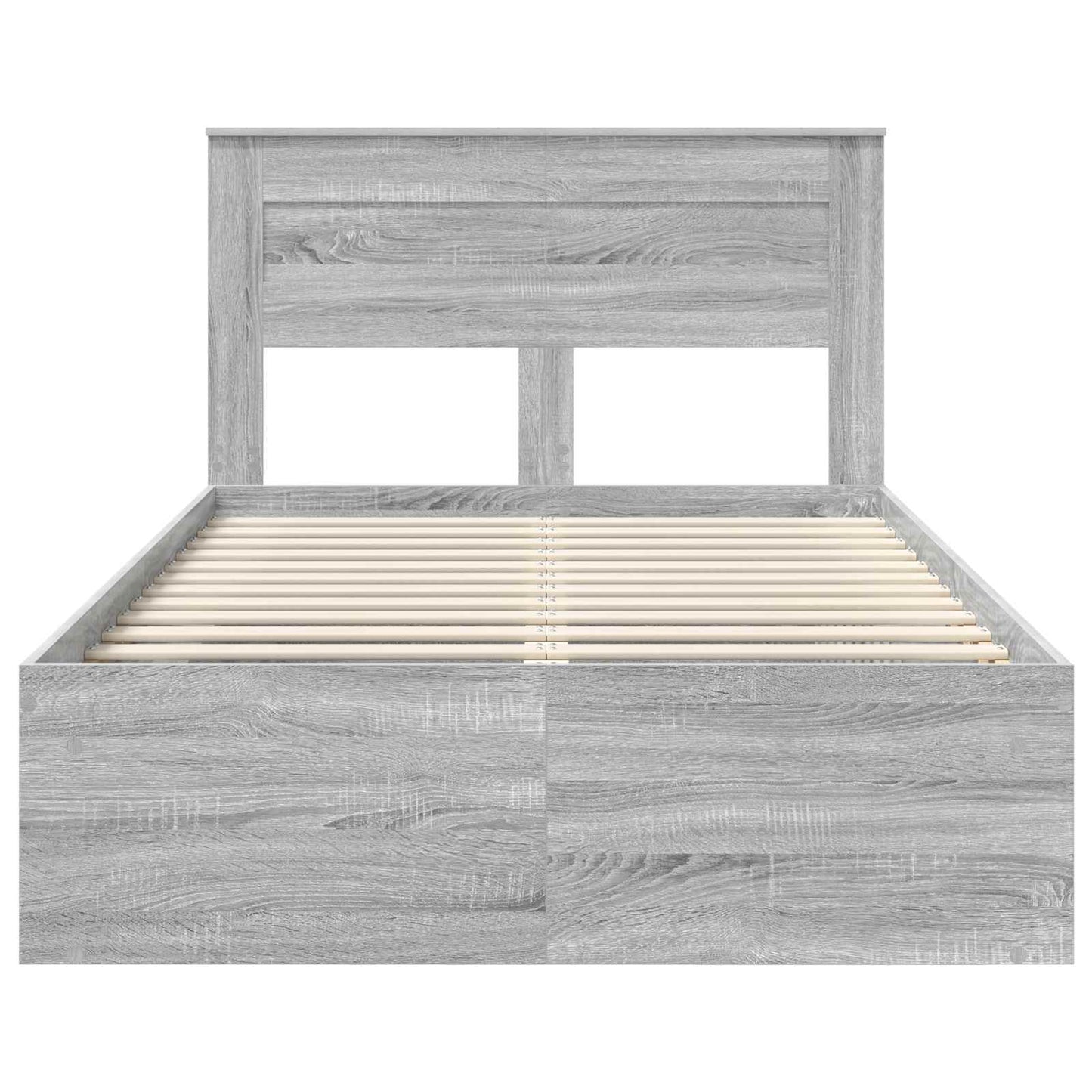 Bed Frame with Storage Grey Sonoma 120 x 190 cm Solid Pine Wood