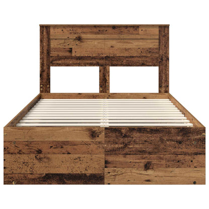 Bed Frame with Headboard Old Wood 120 x 190 cm Solid Pine Wood