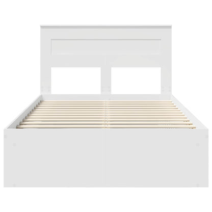 Bed Frame with Headboard White 120 x 200 cm Solid Pine Wood