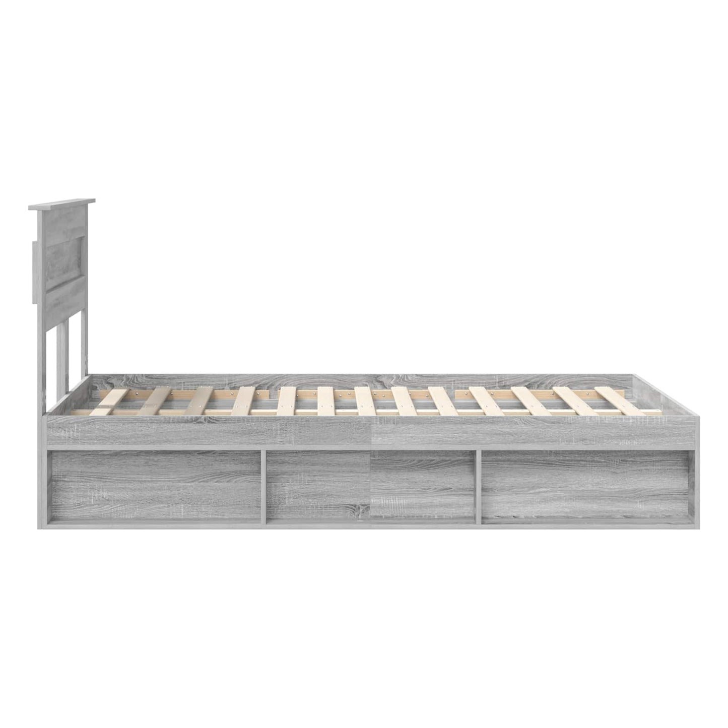 Bed Frame Grey Sonoma 120 x 200 cm Solid Pine Wood