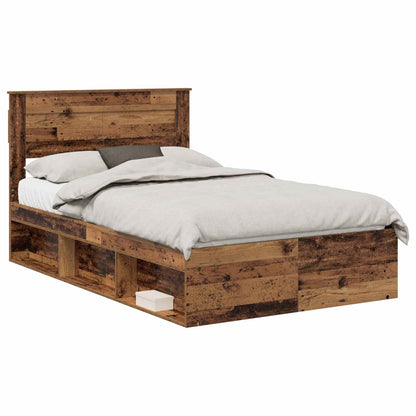 Bed Frame with Headboard Old Wood 120 x 200 cm Solid Pine Wood