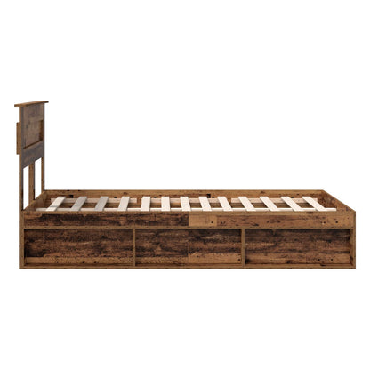 Bed Frame with Headboard Old Wood 120 x 200 cm Solid Pine Wood