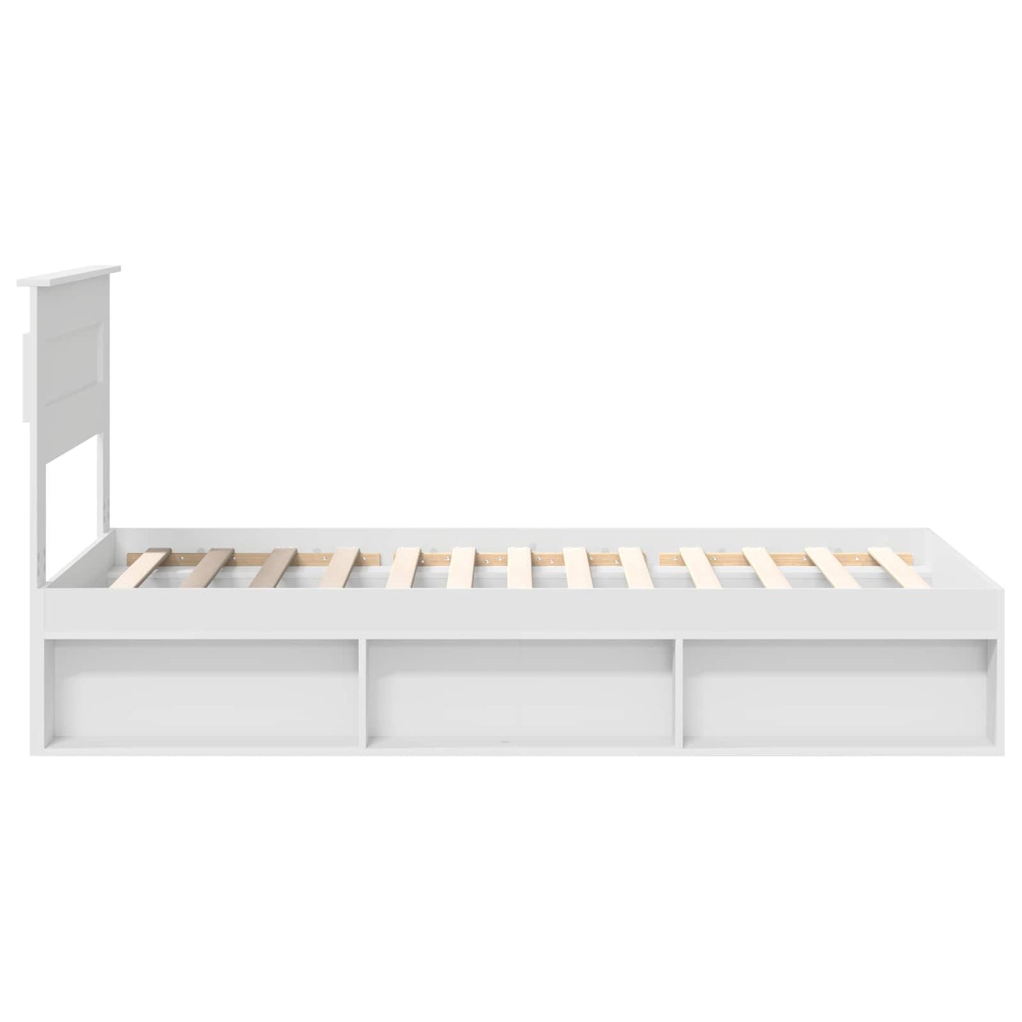 Bed Frame with Headboard White 100 x 200 cm Solid Pine Wood
