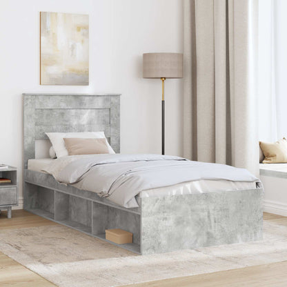 Bed Frame Concerte Grey 100 x 200 cm Solid Pine Wood
