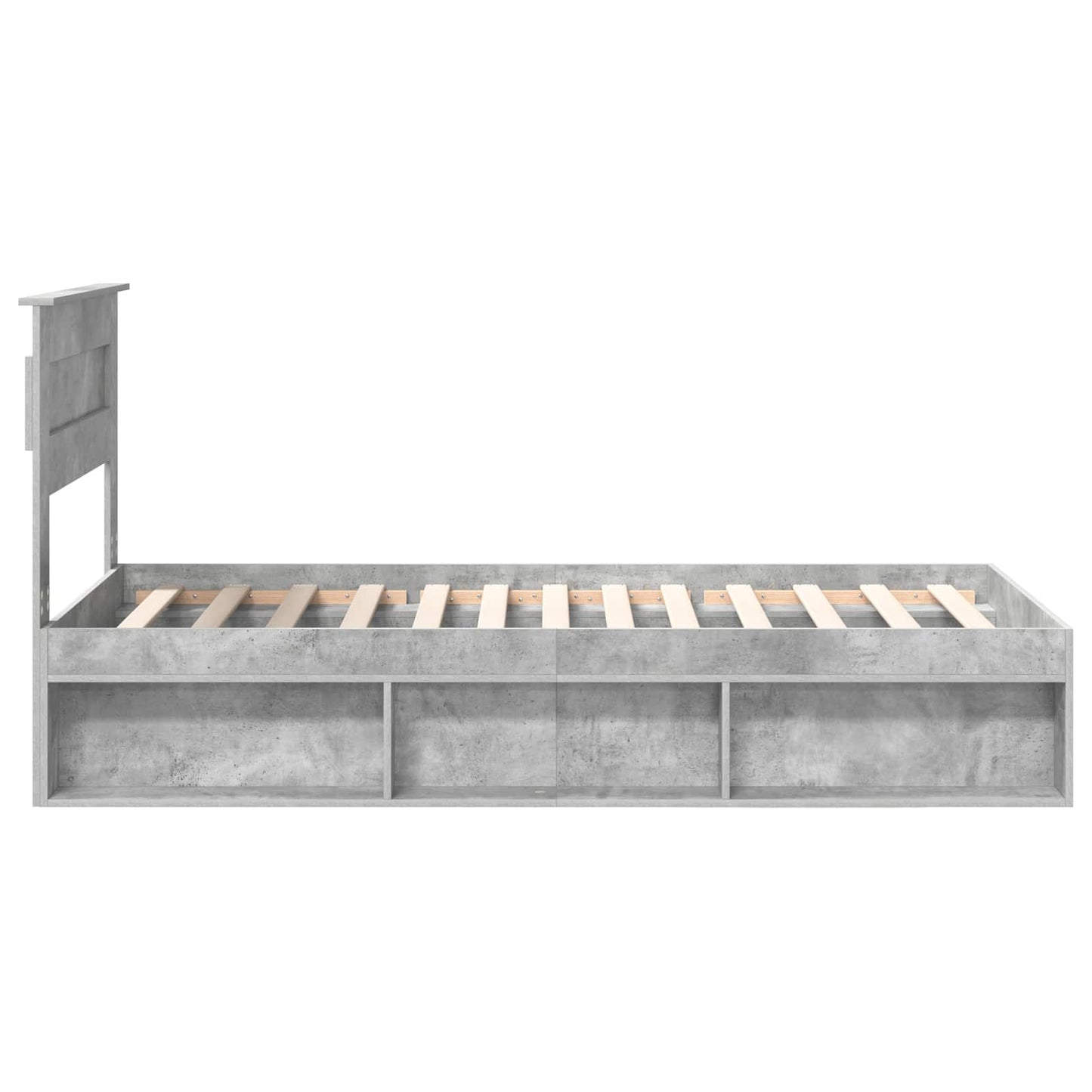 Bed Frame Concerte Grey 100 x 200 cm Solid Pine Wood