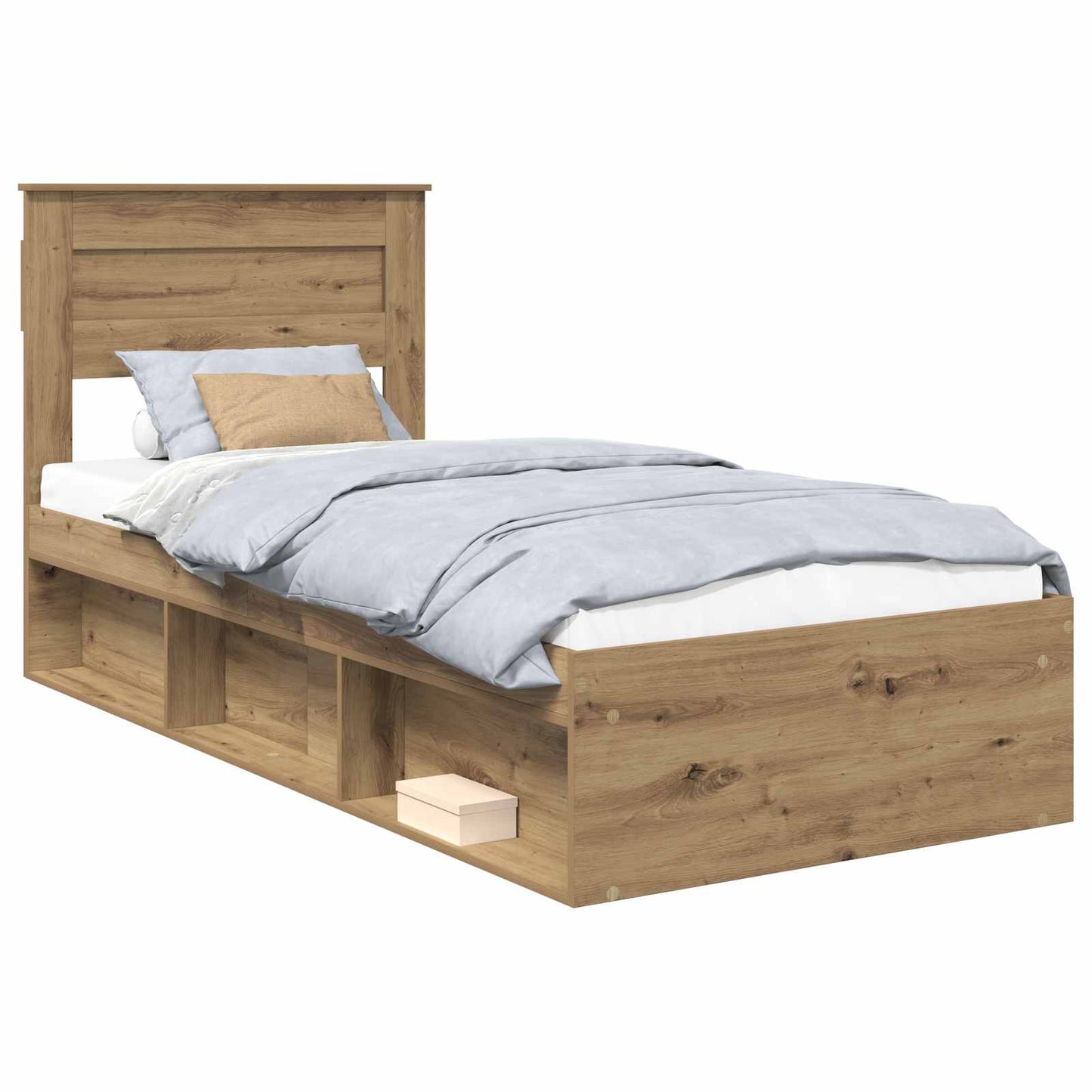 Bed Frame Artisian Oak 100 x 200 cm Solid Pine Wood
