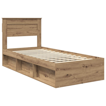 Bed Frame Artisian Oak 100 x 200 cm Solid Pine Wood