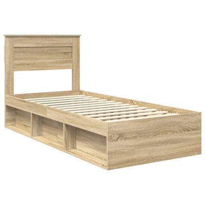 Bed Frame with Headboard Sonoma 90 x 190 cm Solid Pine Wood