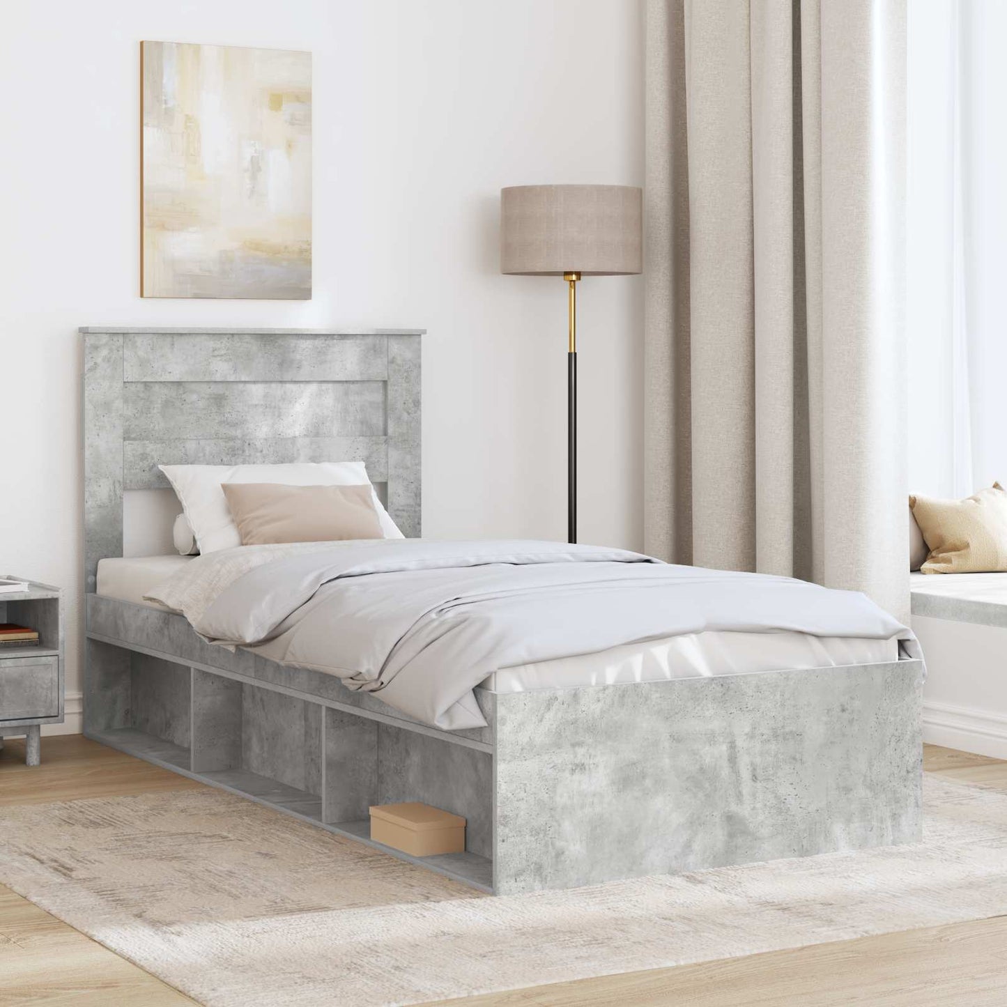 Bed Frame Concerte Grey 90 x 190 cm Solid Pine Wood