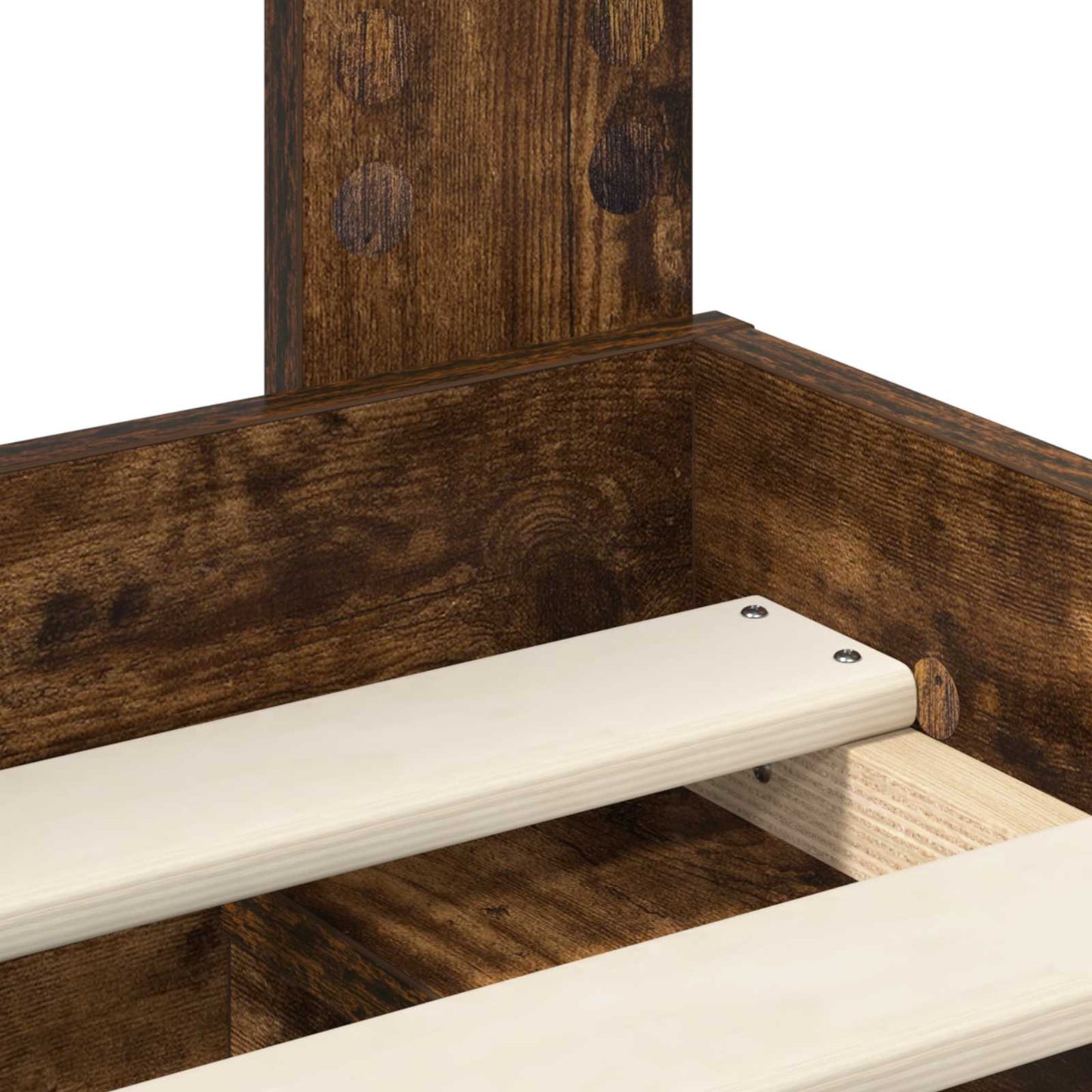 Bed Frame with Mattress Smoked Oak 90 x 200 cm Solid Pine Wood