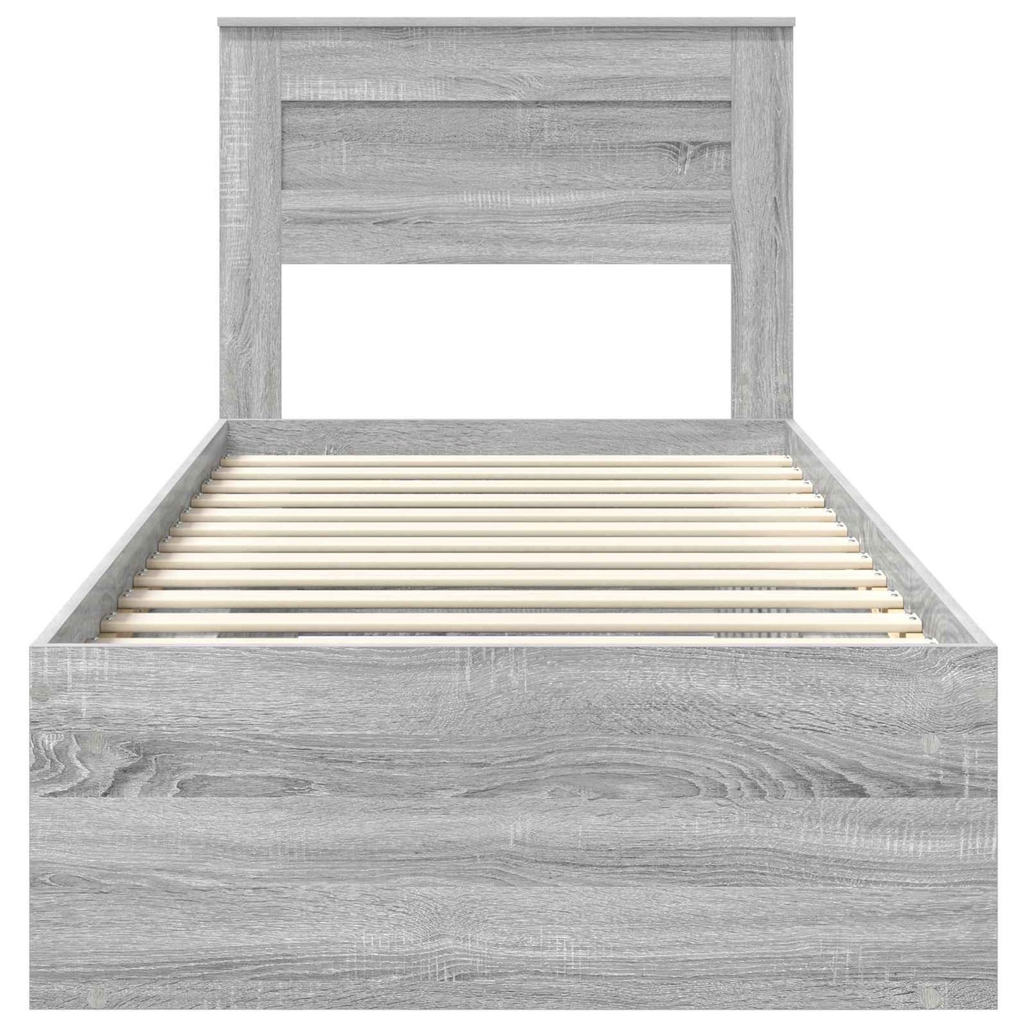 Bed Frame with Storage Grey Sonoma 90 x 200 cm Solid Pine Wood