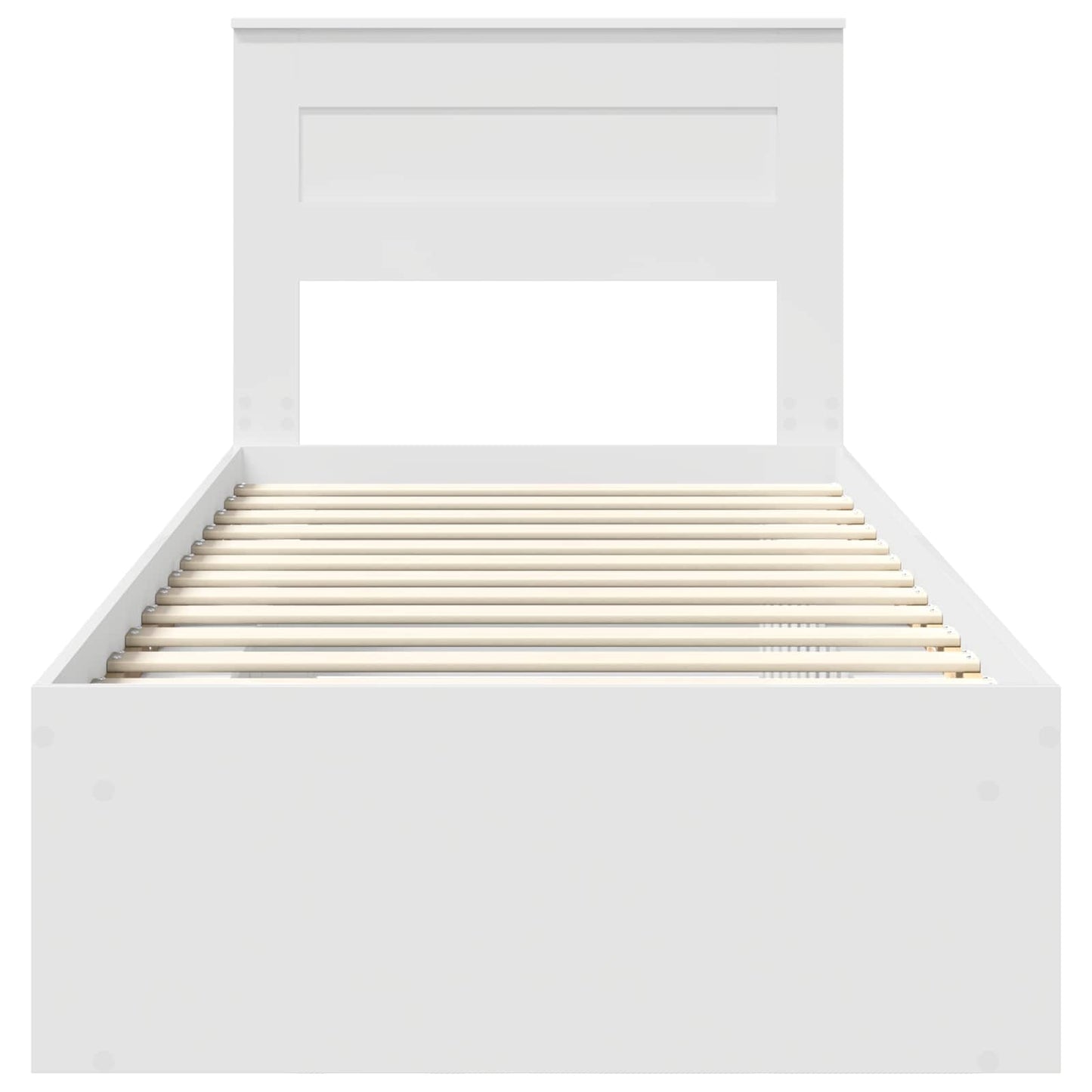 Bed Frame with Headboard White 75 x 190 cm Solid Pine Wood