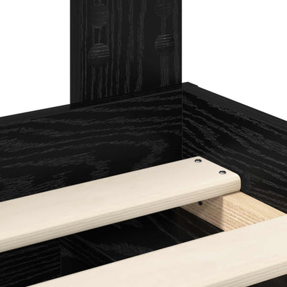 Bed Frame with Headboard Black 75 x 190 cm Solid Pine Wood