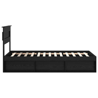 Bed Frame with Headboard Black 75 x 190 cm Solid Pine Wood