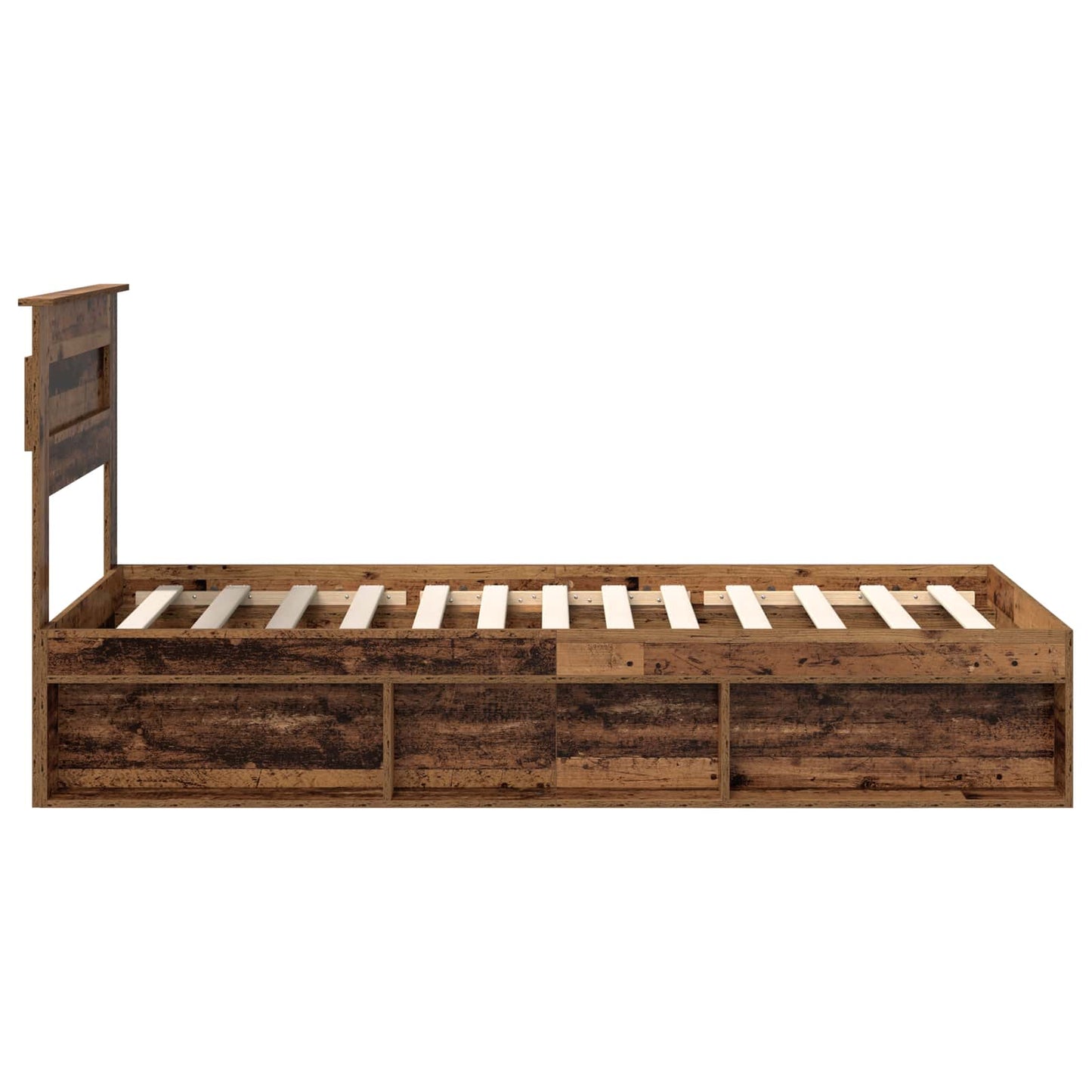 Bed Frame with Headboard Old Wood 75 x 190 cm Solid Pine Wood