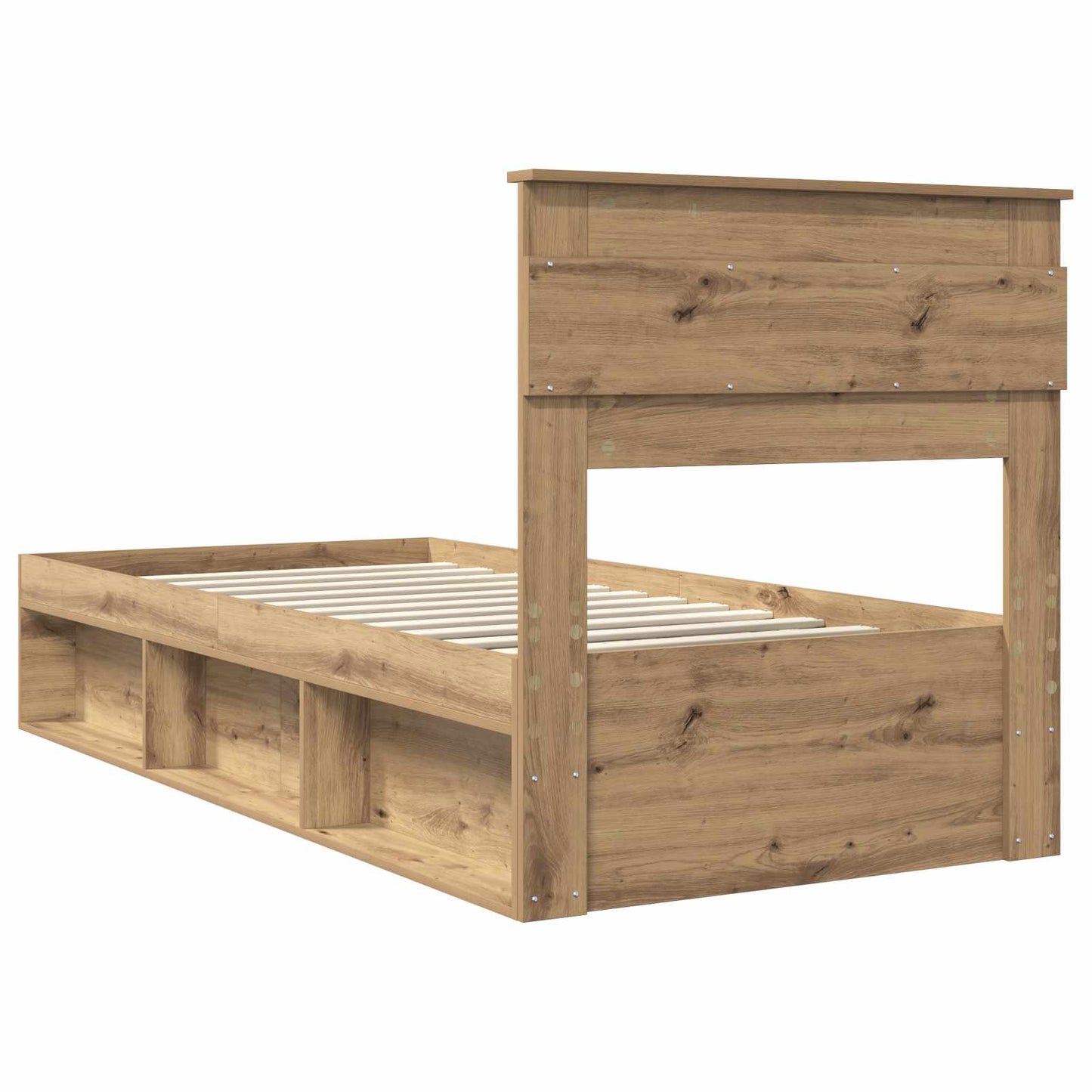 Bed Frame Artisian Oak 75 x 190 cm Solid Pine Wood