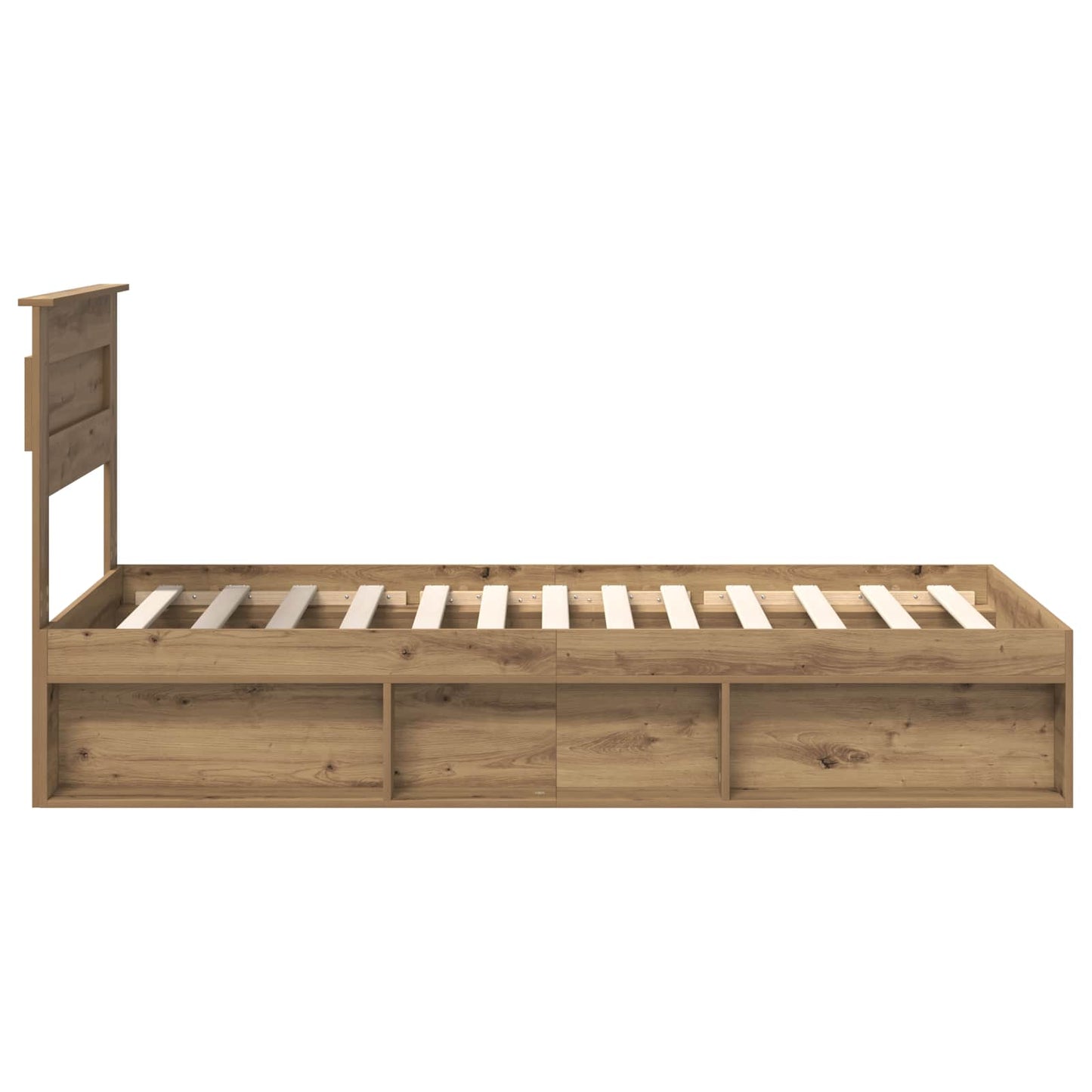 Bed Frame Artisian Oak 75 x 190 cm Solid Pine Wood