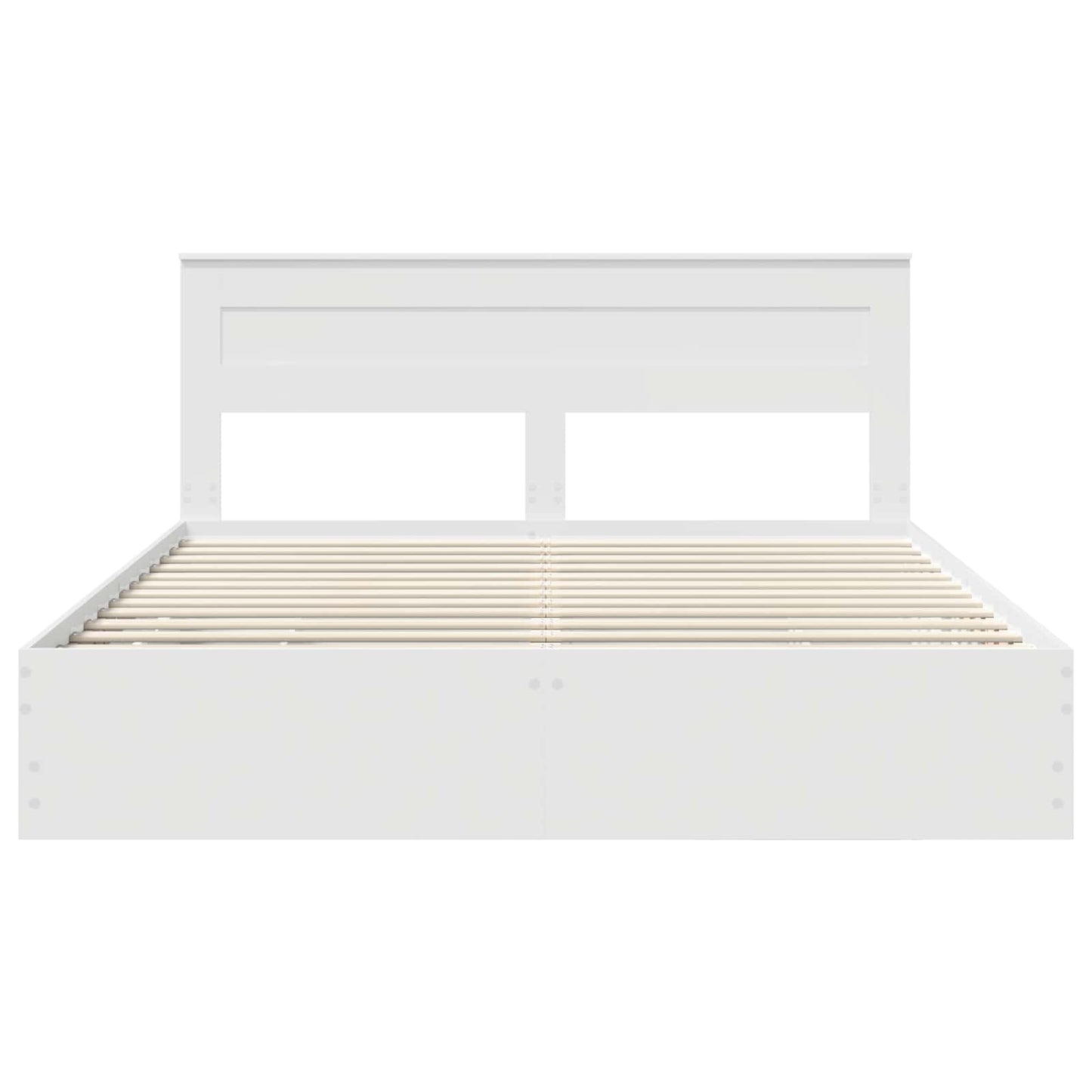 Bed Frame with Drawer White 200 x 200 cm Engineer Wood
