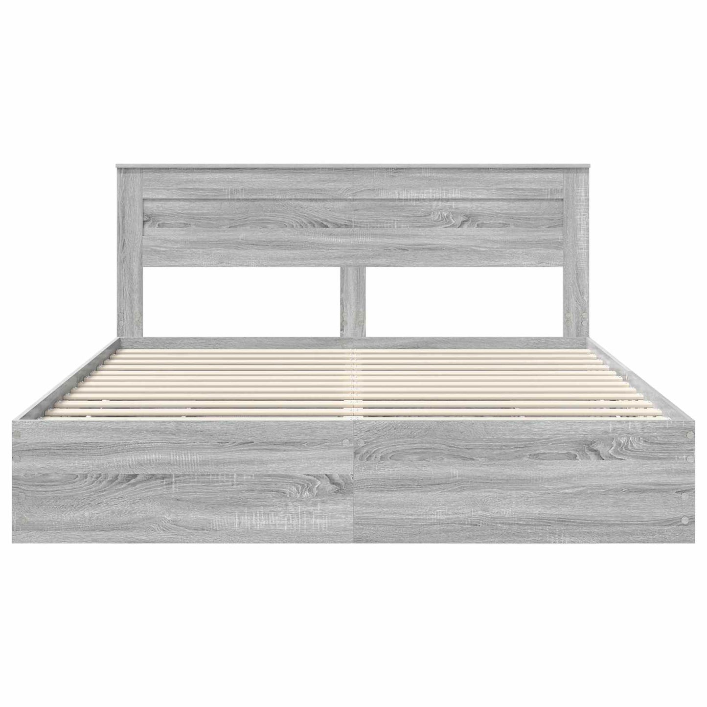 Bed Frame with Drawer Grey Sonoma 200 x 200 cm Engineer Wood