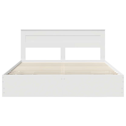 Bed Frame with Drawer White 180 x 200 cm Engineer Wood