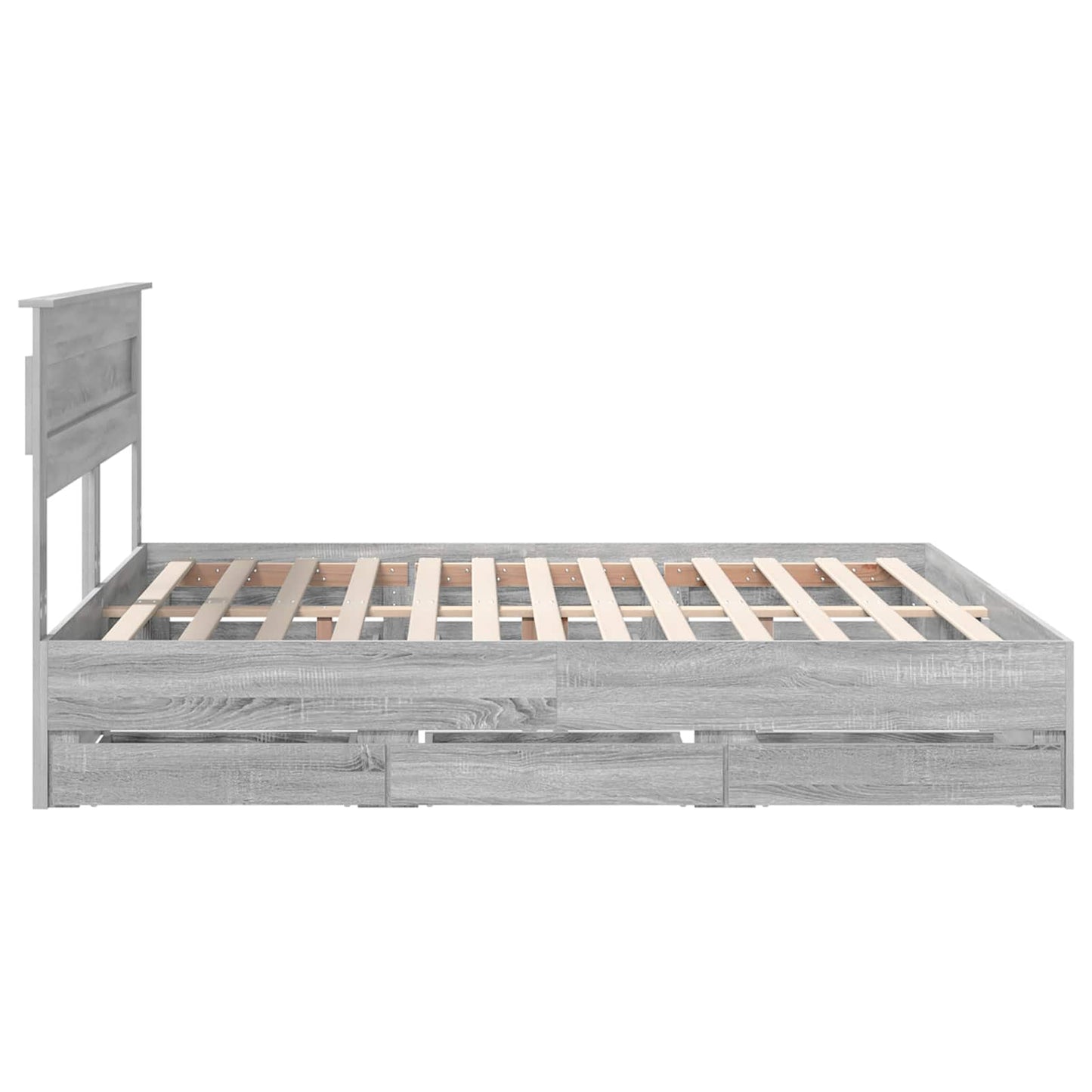 Bed Frame with Drawer Grey Sonoma 180 x 200 cm Engineer Wood