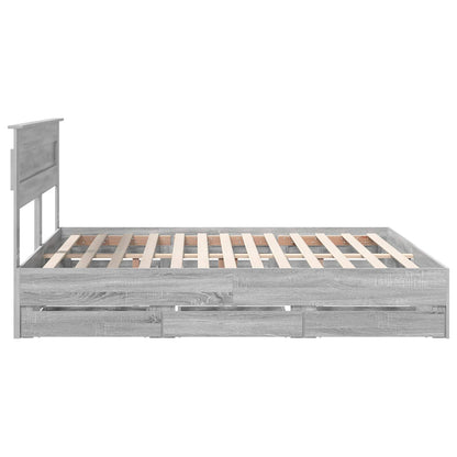 Bed Frame with Drawer Grey Sonoma 180 x 200 cm Engineer Wood