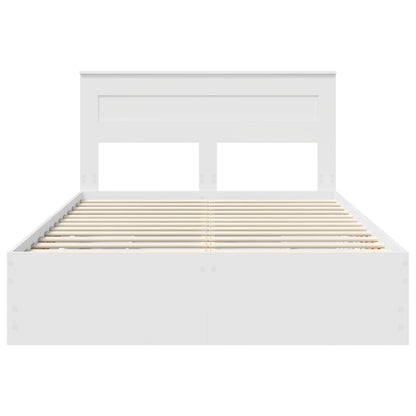 Bed Frame with Drawer White 160 x 200 cm Engineer Wood