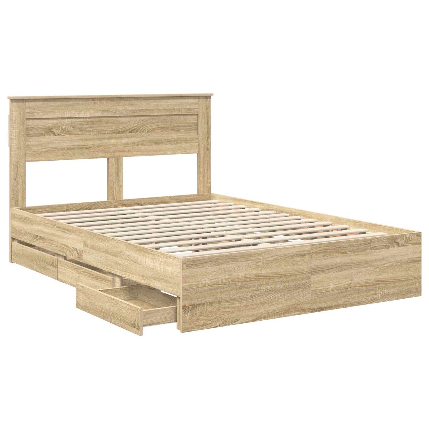 Bed Frame with Drawer Sonoma Oak 150 x 200 cm Engineer Wood