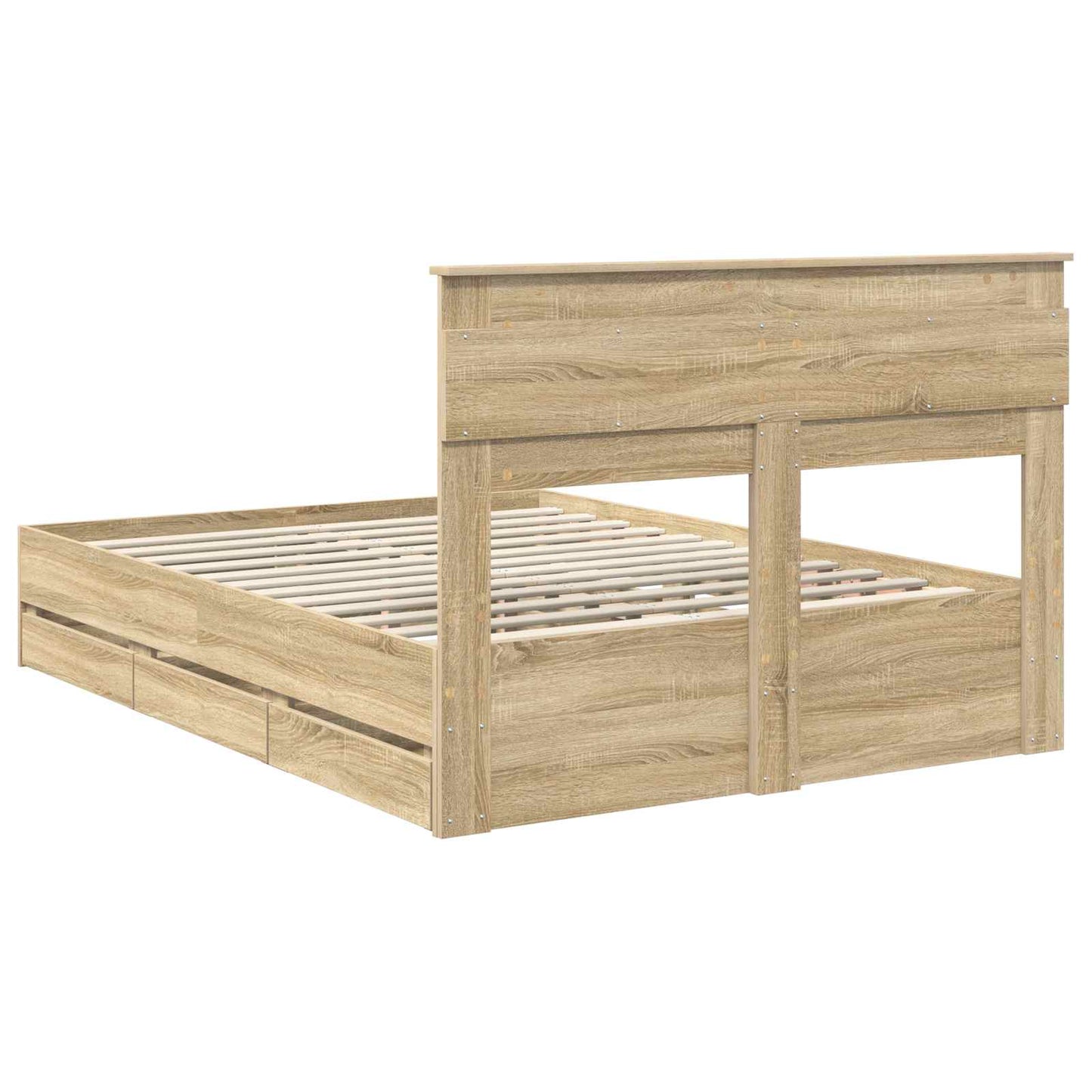 Bed Frame with Drawer Sonoma Oak 150 x 200 cm Engineer Wood