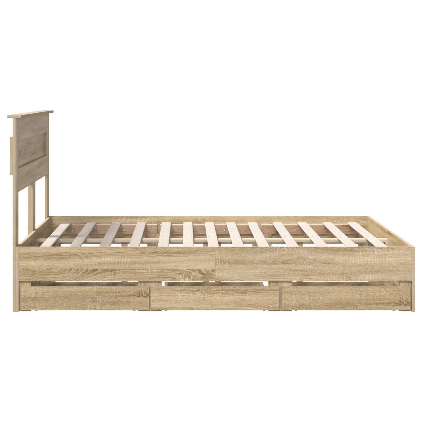 Bed Frame with Drawer Sonoma Oak 150 x 200 cm Engineer Wood