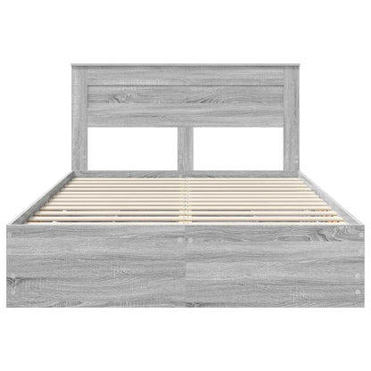 Bed Frame with Drawer Grey Sonoma 140 x 200 cm Engineer Wood