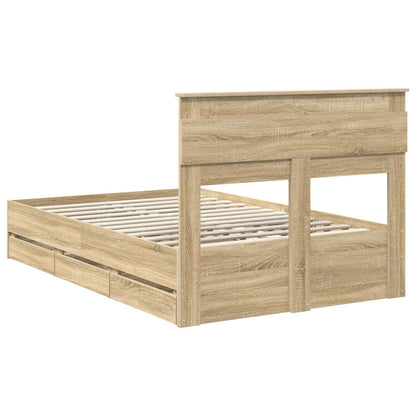 Bed Frame with Drawer Sonoma Oak 120 x 190 cm Engineer Wood
