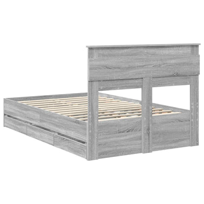 Bed Frame with Drawer Grey Sonoma 120 x 190 cm Engineer Wood