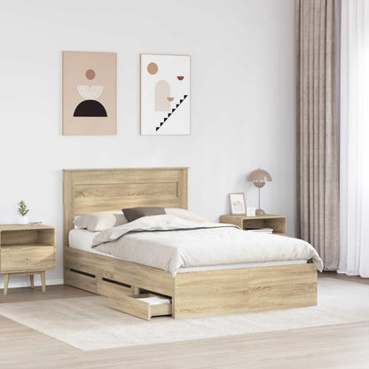 Bed Frame with Drawer Sonoma Oak 120 x 200 cm Engineer Wood