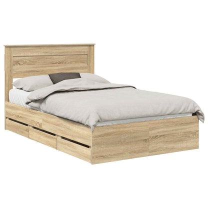 Bed Frame with Drawer Sonoma Oak 120 x 200 cm Engineer Wood