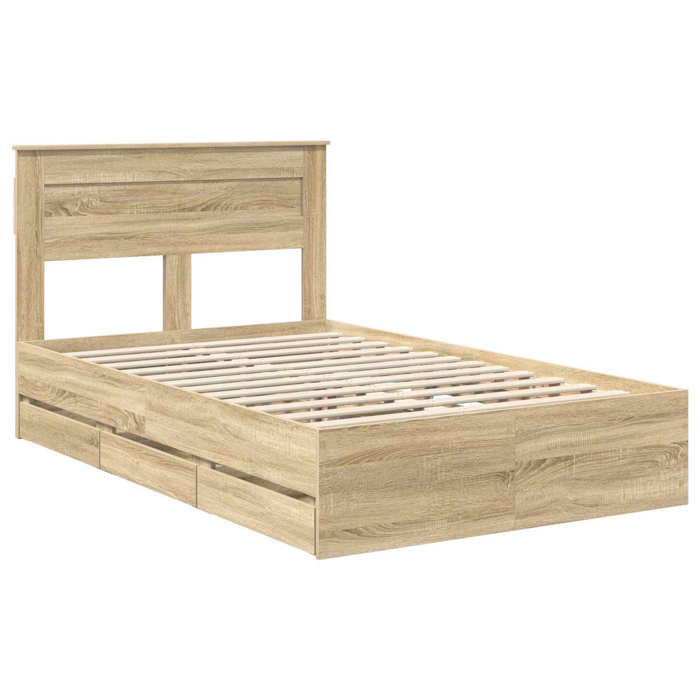 Bed Frame with Drawer Sonoma Oak 120 x 200 cm Engineer Wood