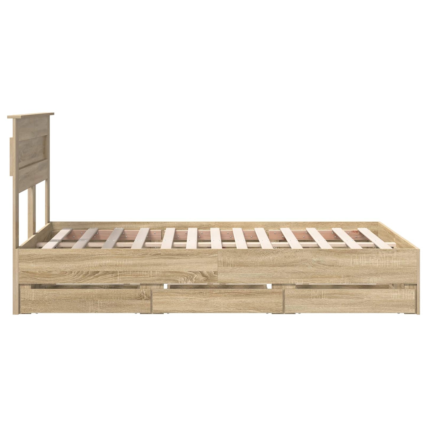 Bed Frame with Drawer Sonoma Oak 120 x 200 cm Engineer Wood