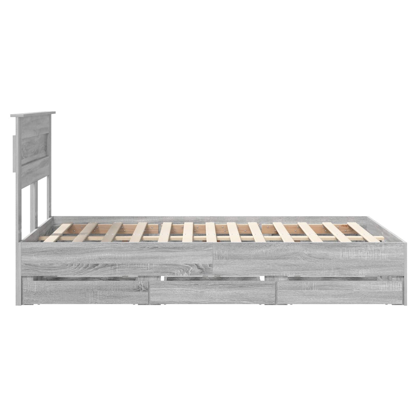 Bed Frame with Drawer Grey Sonoma 120 x 200 cm Engineer Wood