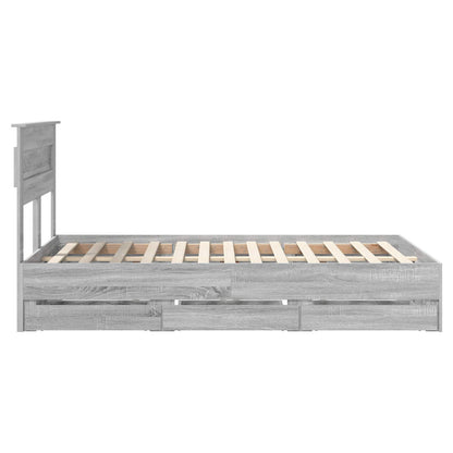 Bed Frame with Drawer Grey Sonoma 120 x 200 cm Engineer Wood