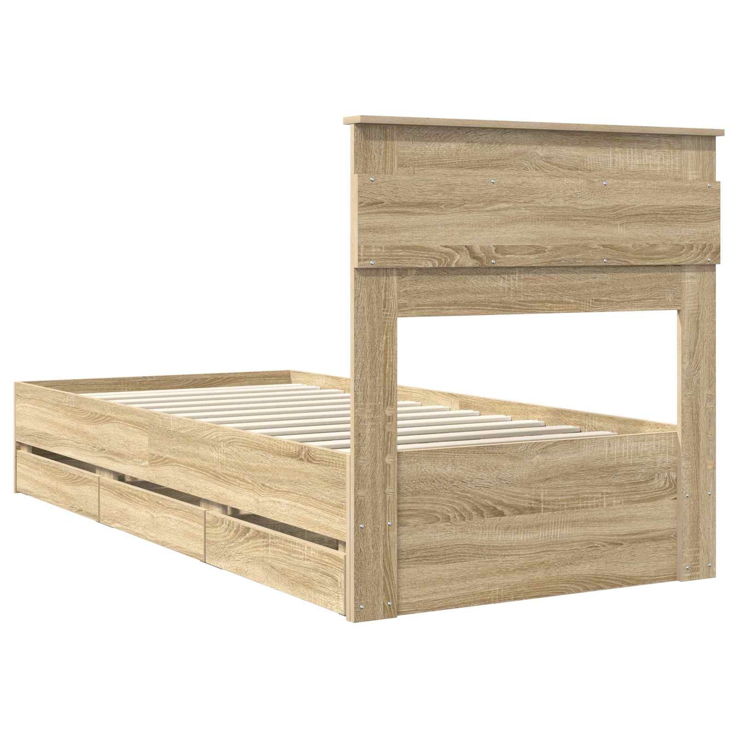 Bed Frame with Drawer Sonoma Oak 100 x 200 cm Engineer Wood