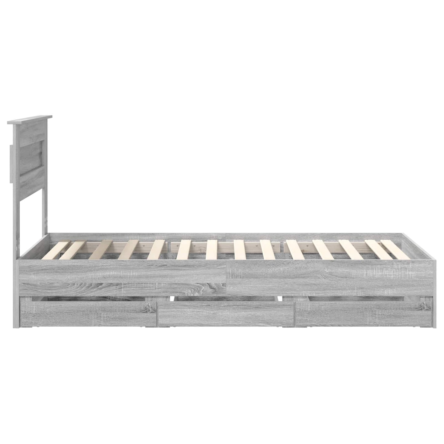 Bed Frame with Drawer Grey Sonoma 100 x 200 cm Engineer Wood