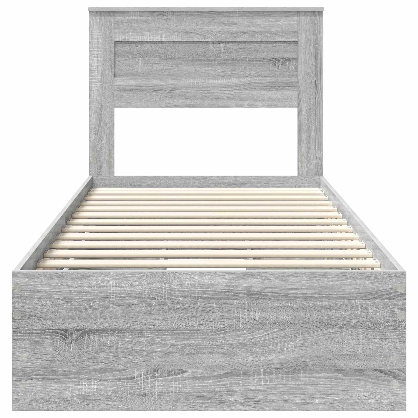 Bed Frame with Drawer Grey Sonoma 90 x 190 cm Engineer Wood