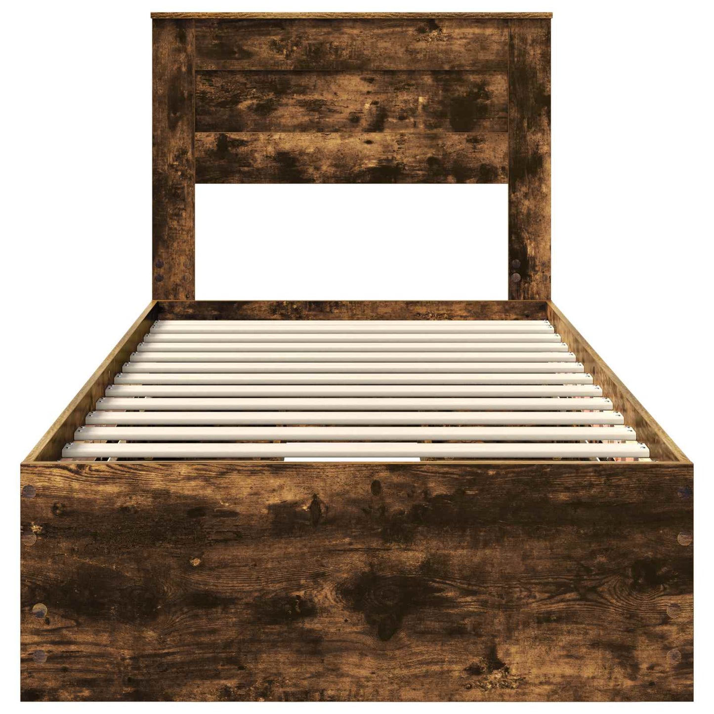 Bed Frame with Drawer Smoked Oak 90 x 200 cm Engineer Wood