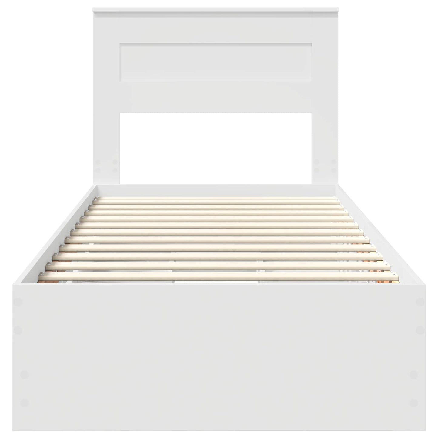 Bed Frame with Drawer White 75 x 190 cm Engineer Wood