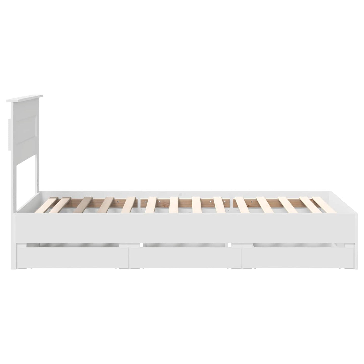 Bed Frame with Drawer White 75 x 190 cm Engineer Wood
